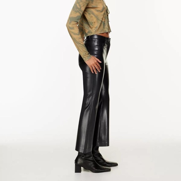 The Melina Kick Flare Pant High-waisted Vegan Leather kick-flare pants NWT 2 - Picture 3 of 5
